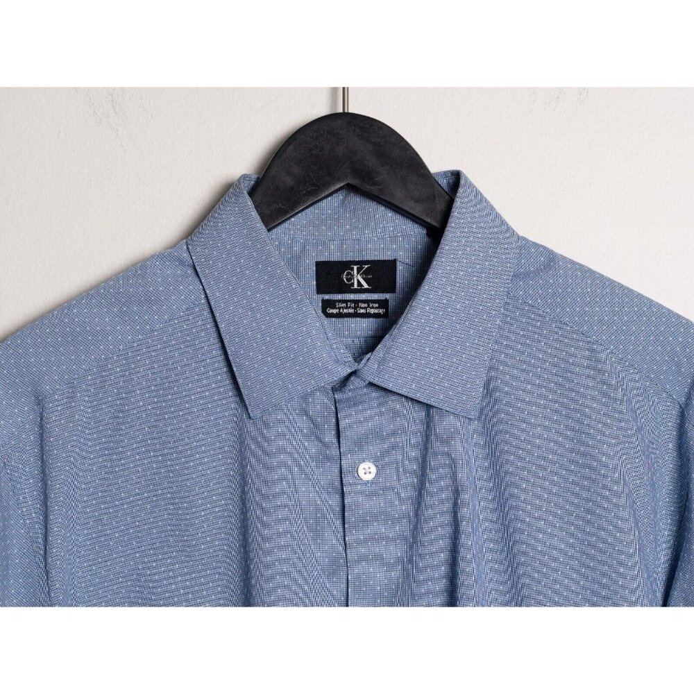 Calvin Klein XL Button Up Shirt Slim Fit Small Dot